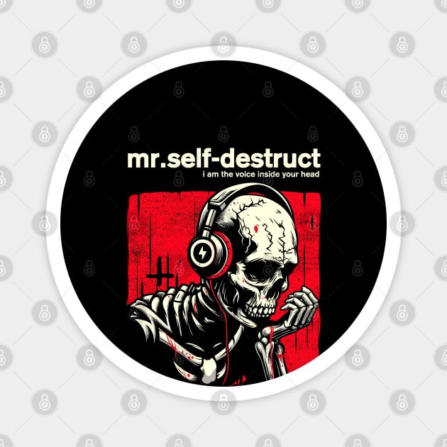 Mr. SELF-DESTRUCT Magnet by artslaves